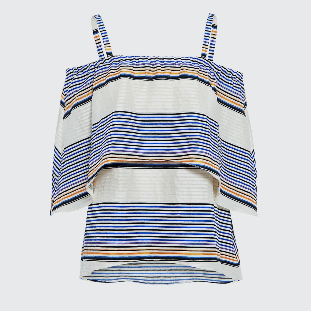 Tanya Taylor Textured Sunset Stripe Lone Top 1936